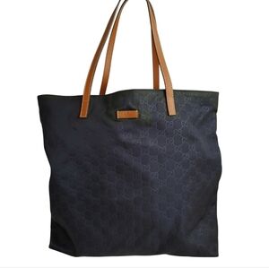 Gucci Navy Blue Guccissima Nylon Tote Bag
